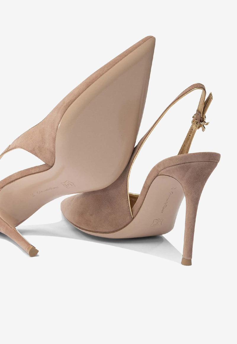 Gianvito Rossi Yves 100 Slingback Suede Pumps Blush G9553295RICPRALINE+MEKONG_889ef6ae-1808-4481-9620-4b3ca5ecefcb