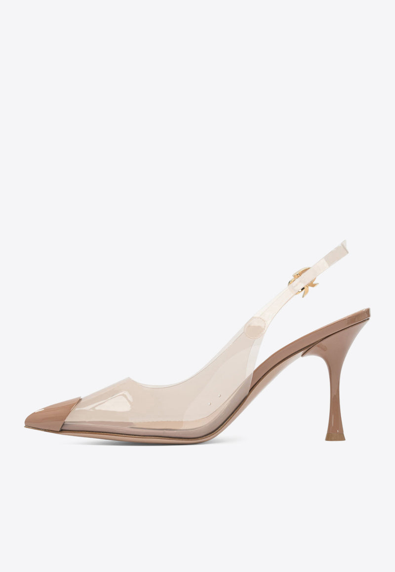 Gianvito Rossi Diana 85 PVC Slingback Pumps Pink G9554285LACPRALINE+PRALINE_64e044ab-f26a-4839-ac0d-45d767f68298