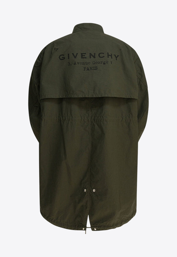Givenchy Stamp Print Zip-Up Parka Jacket Khaki BM01D1164Z305_31f07a4d-3647-498a-bfa9-33cea5be89f2
