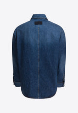Givenchy Logo Patch Denim Overshirt Blue BM615W516L401_82315