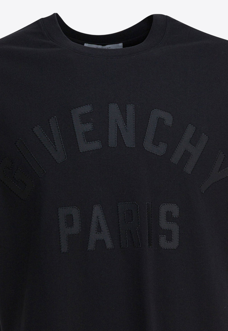 Givenchy Paris Embroidered Crewneck T-shirt Black BM71NK3YRS001_cd58062c-1a47-48d9-b8fb-efa6c167ade2