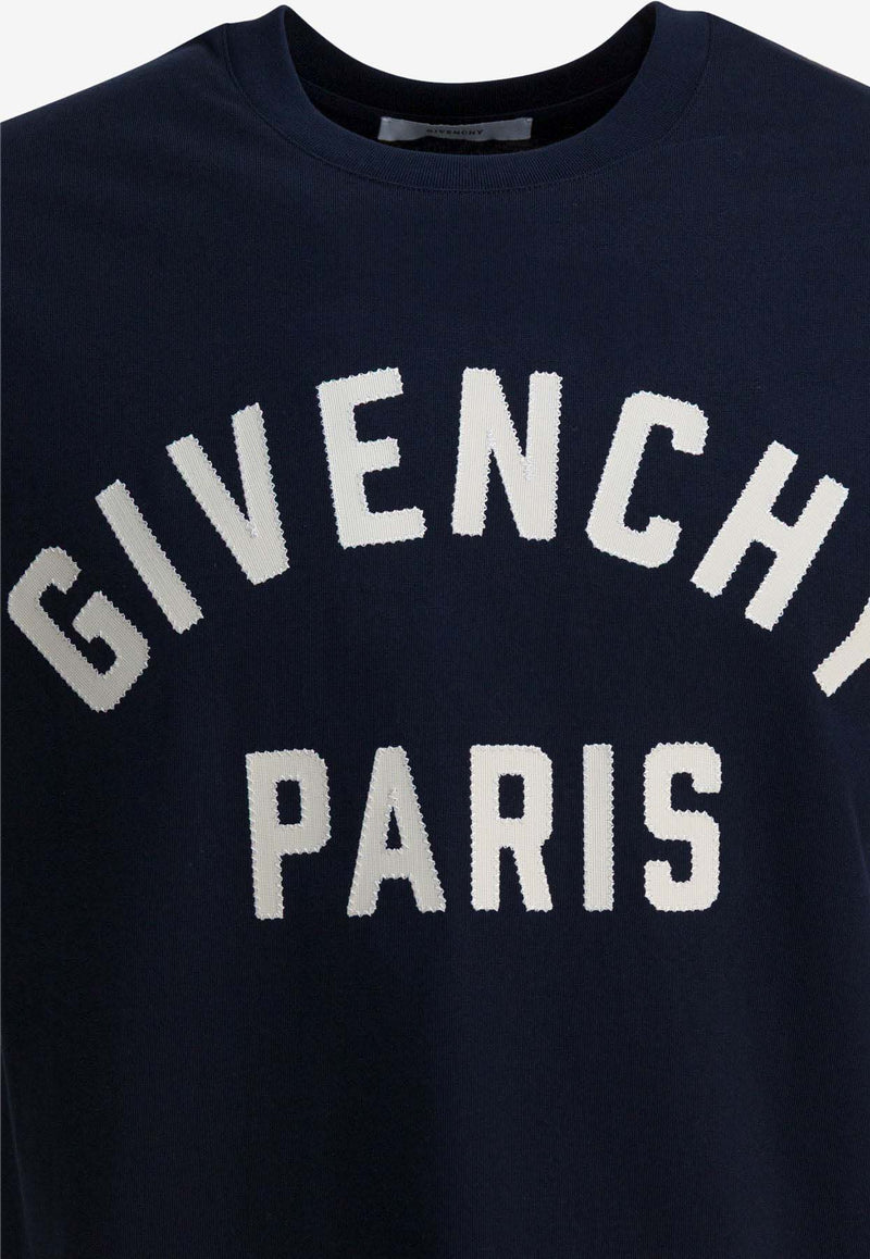 Givenchy Logo Print Crewneck T-shirt Blue BM71NK3YRS411_8b5d9610-90c1-4705-8840-3689e098a11c