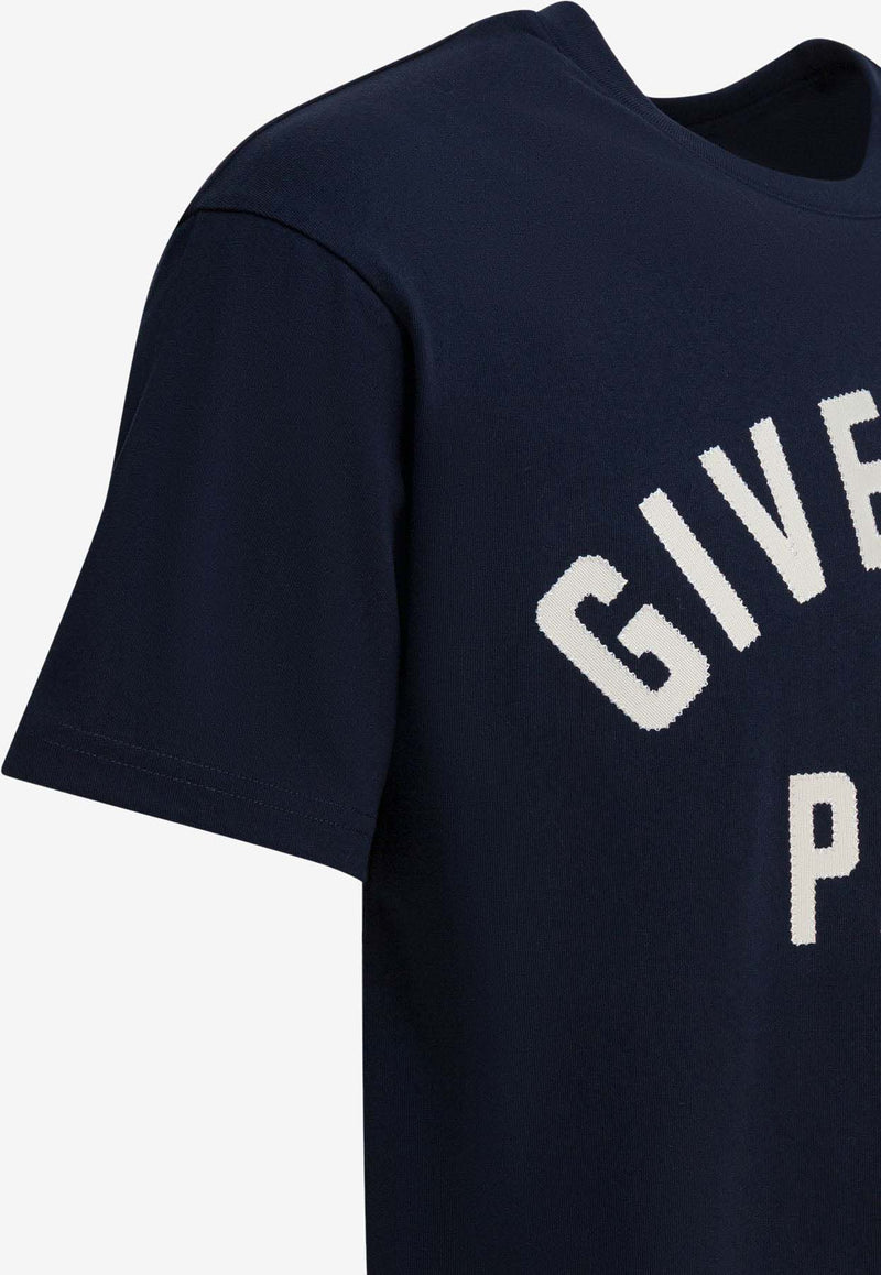Givenchy Logo Print Crewneck T-shirt Blue BM71NK3YRS411_8b5d9610-90c1-4705-8840-3689e098a11c