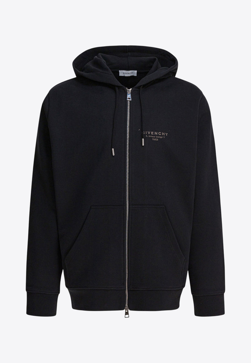 Givenchy Logo Stamp Zip-Up Hooded Sweatshirt Black BMJ0NJ3YRJ001_4454fad5-7569-495f-b1a8-710f5b03c2f4
