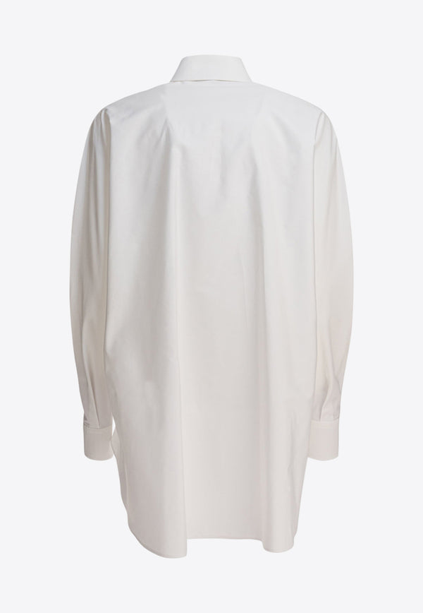 Givenchy Logo Embroidered Cocoon Shirt White BW61ET1634100_82959