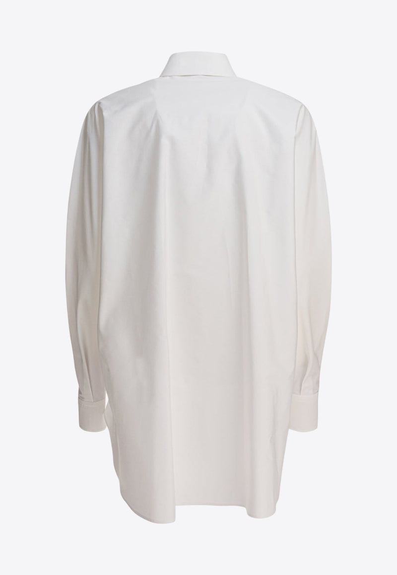 Givenchy Logo Embroidered Cocoon Shirt White BW61ET1634100_82959