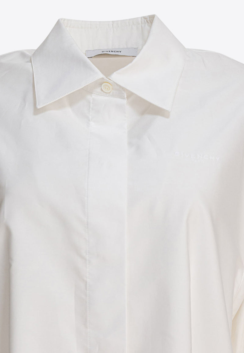 Givenchy Logo Embroidered Cocoon Shirt White BW61ET1634100_82959