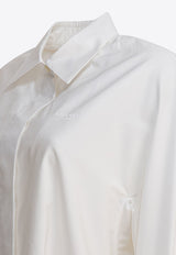 Givenchy Logo Embroidered Cocoon Shirt White BW61ET1634100_82959