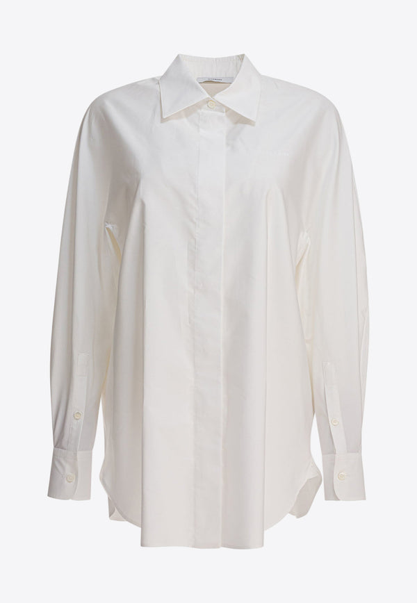 Givenchy Logo Embroidered Cocoon Shirt White BW61ET1634100_82959