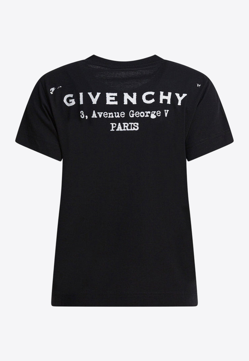 Givenchy Logo Stamp Short-Sleeved T-shirt Black BW70FJP75N001_82413