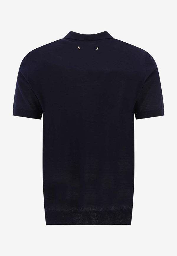 Golden Goose DB Logo Embroidered Polo T-shirt Navy GMP01412P00104150501_81983