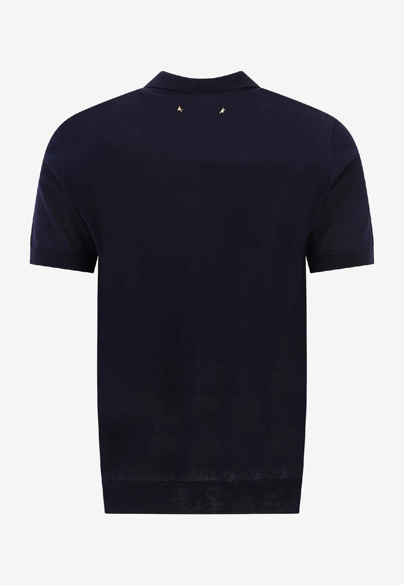 Golden Goose DB Logo Embroidered Polo T-shirt Navy GMP01412P00104150501_81983
