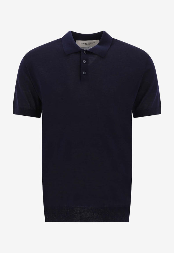 Golden Goose DB Logo Embroidered Polo T-shirt Navy GMP01412P00104150501_81983