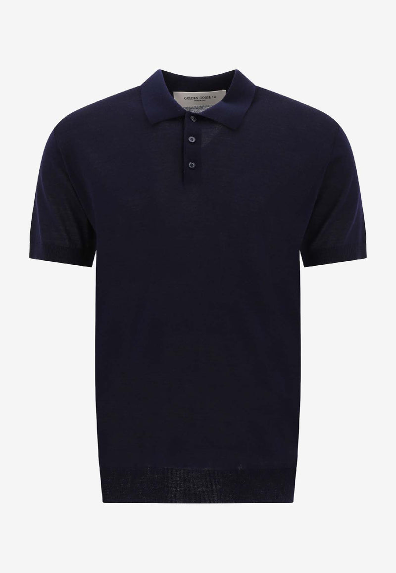 Golden Goose DB Logo Embroidered Polo T-shirt Navy GMP01412P00104150501_81983