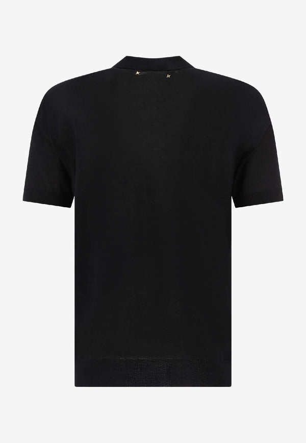 Golden Goose DB Logo Embroidered Polo T-shirt Black GMP01412P00104190100_81981