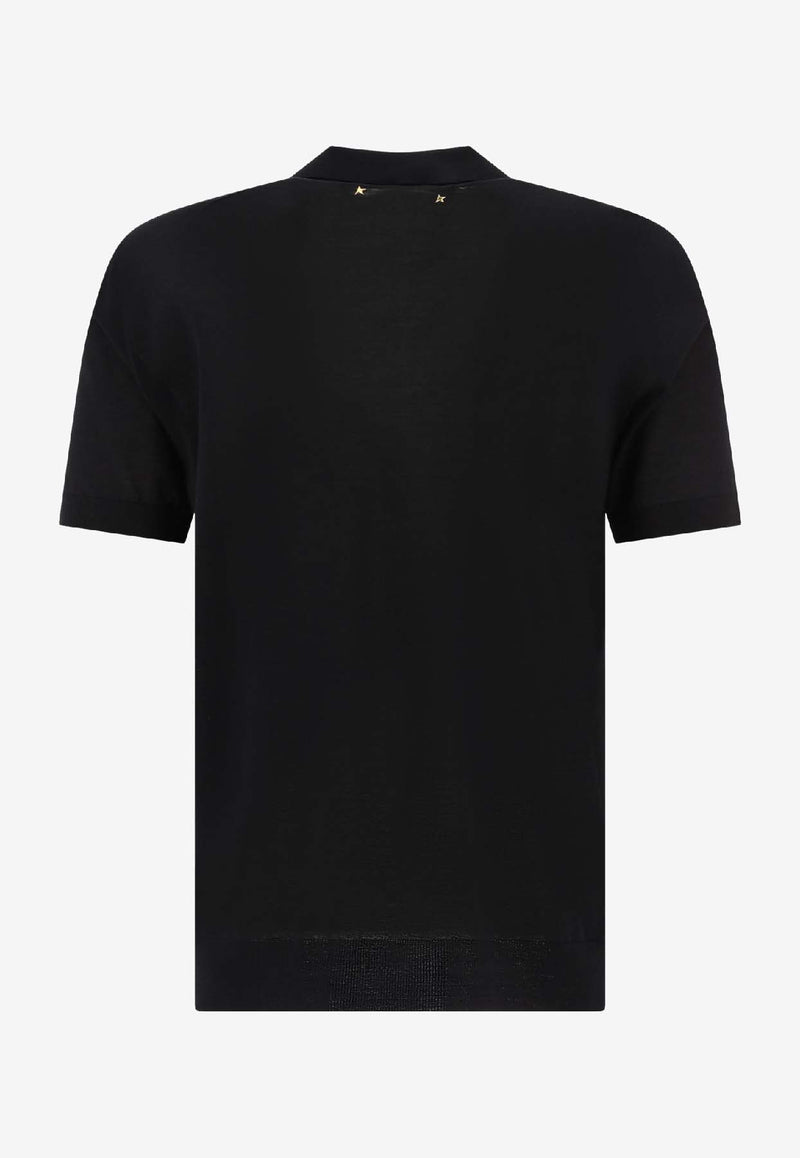 Golden Goose DB Logo Embroidered Polo T-shirt Black GMP01412P00104190100_81981