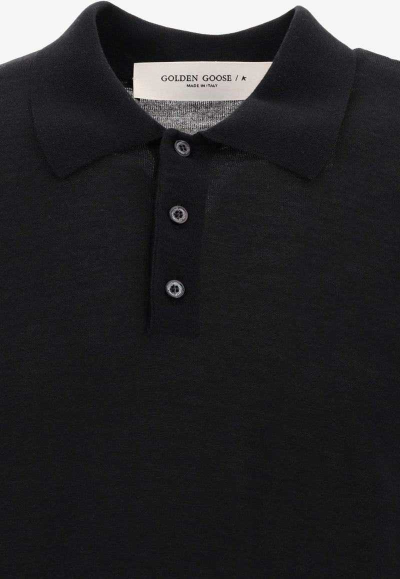 Golden Goose DB Logo Embroidered Polo T-shirt Black GMP01412P00104190100_81981
