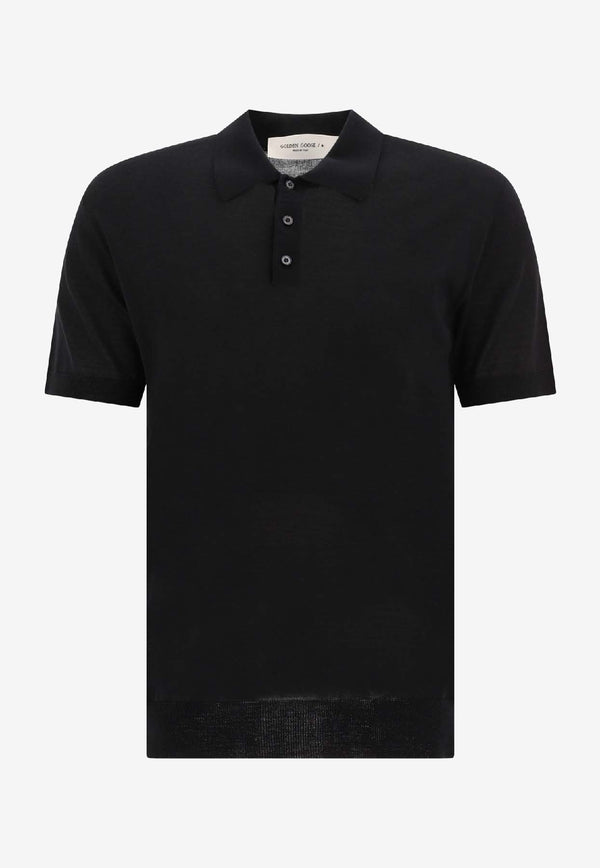 Golden Goose DB Logo Embroidered Polo T-shirt Black GMP01412P00104190100_81981