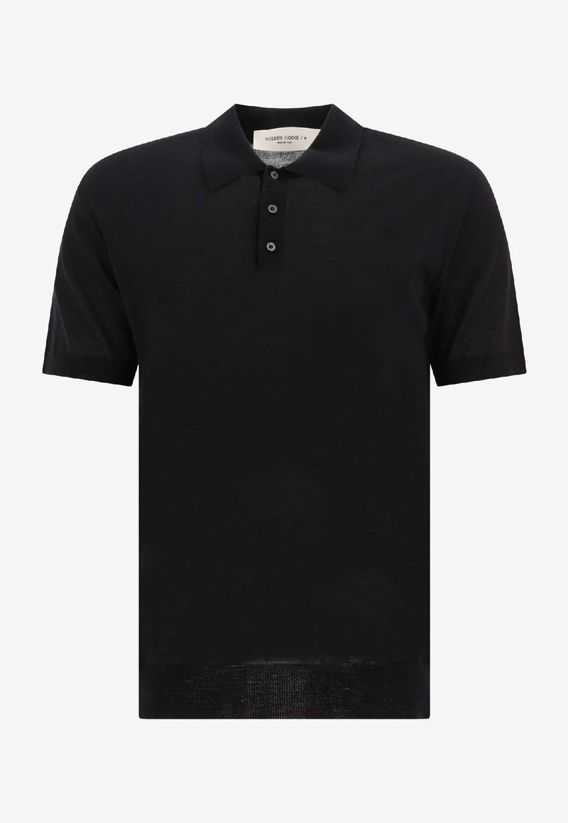 Golden Goose DB Logo Embroidered Polo T-shirt Black GMP01412P00104190100_81981
