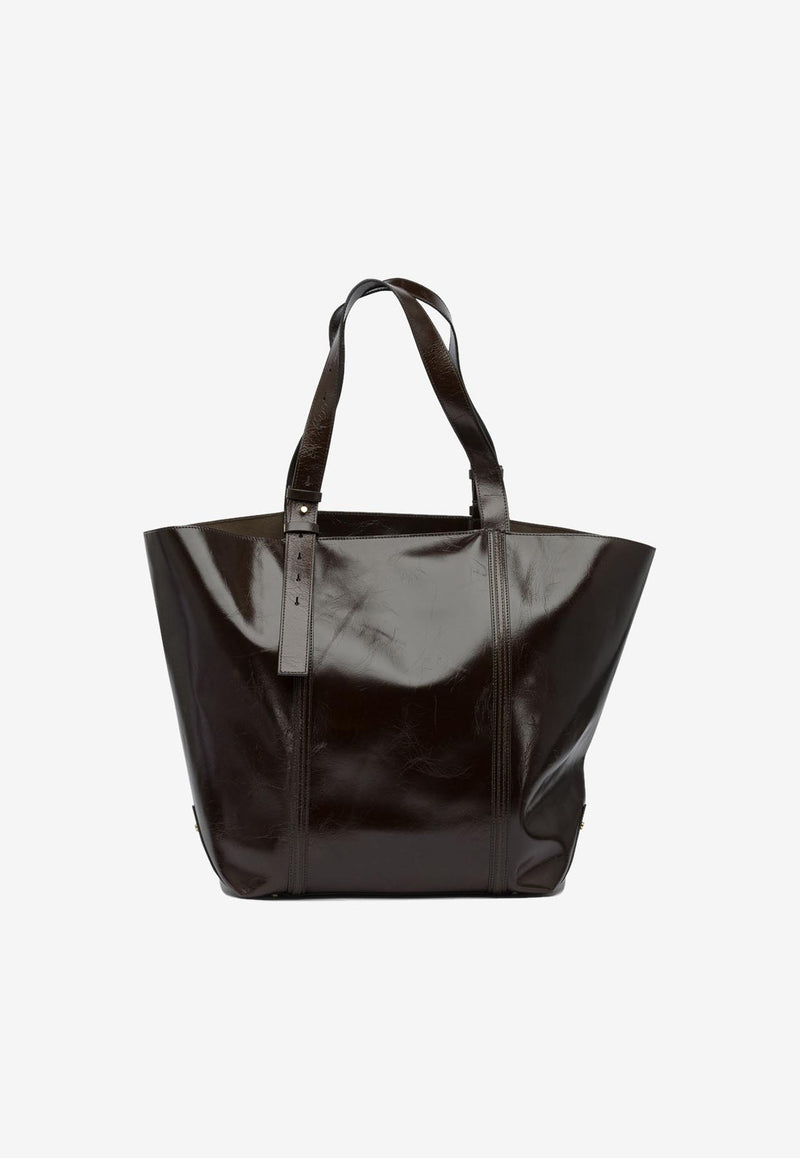 Golden Goose DB Shiny Leather Tote Bag Dark Brown GWA00694A00074955357_78db3eba-f2b0-4da7-99c2-957248a9331c