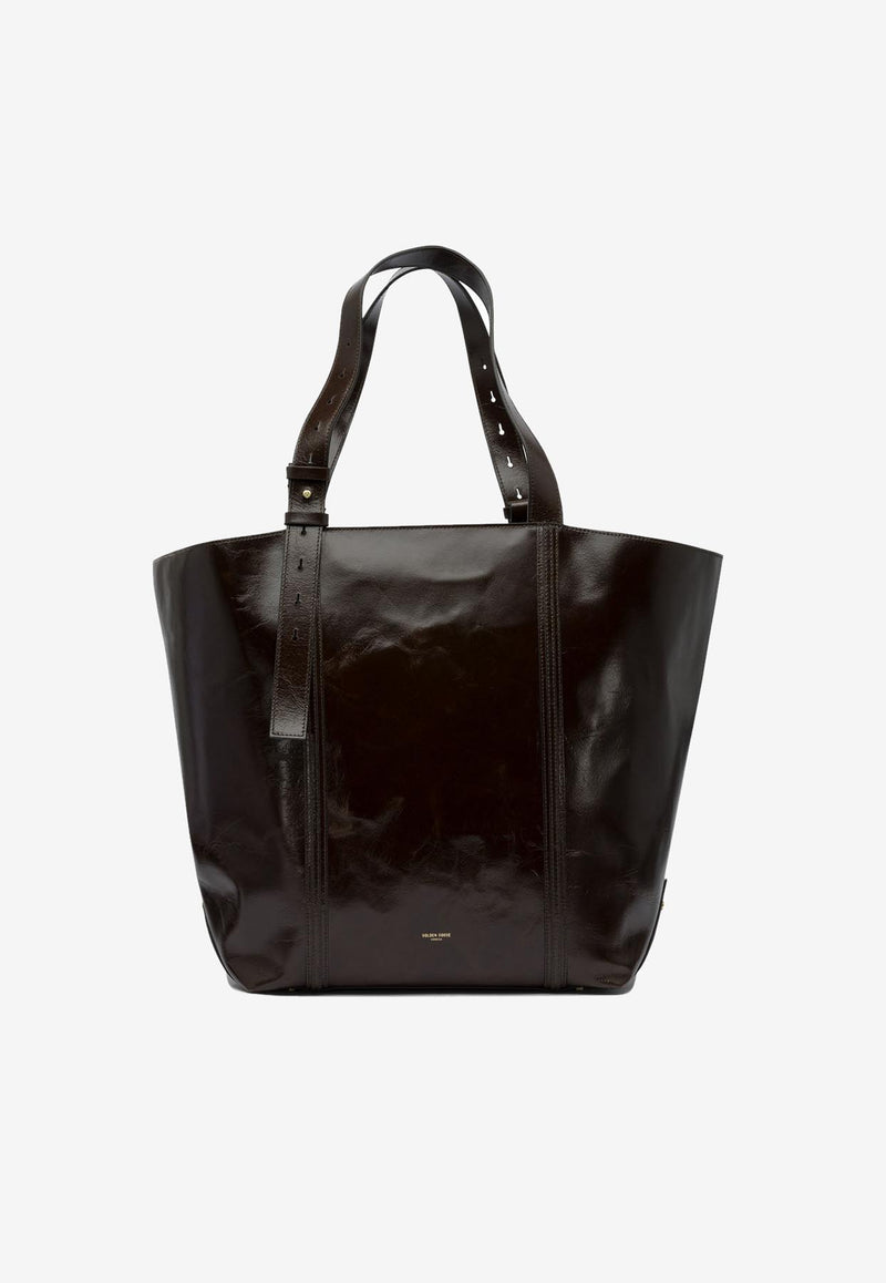 Golden Goose DB Shiny Leather Tote Bag Dark Brown GWA00694A00074955357_78db3eba-f2b0-4da7-99c2-957248a9331c