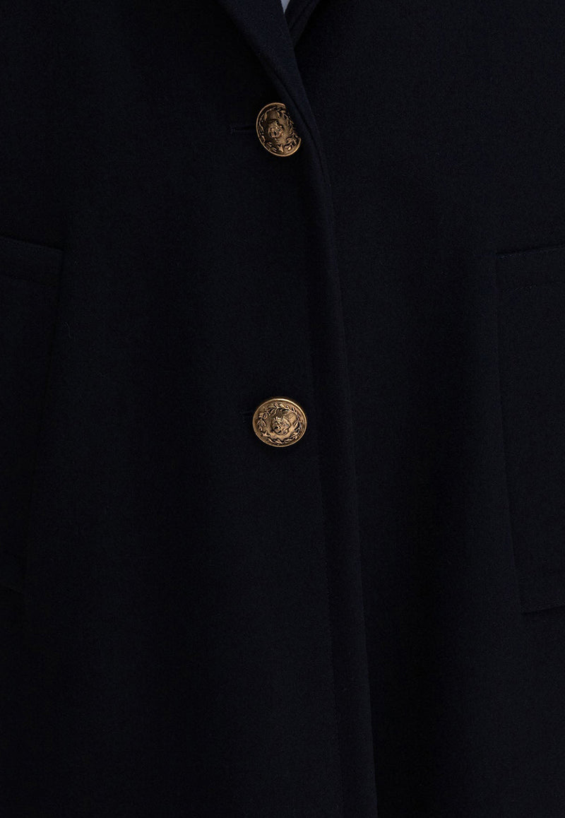 Golden Goose DB Single-Breasted Wool Blend Coat Blue GWP00566P00050250486_82170