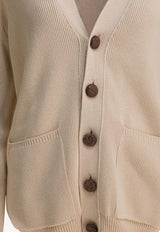 Golden Goose DB GOLDEN Patch Ribbed Cardigan Beige GWP00950P00197255550_12382267-4d01-4f11-8e59-306ad2b45aac