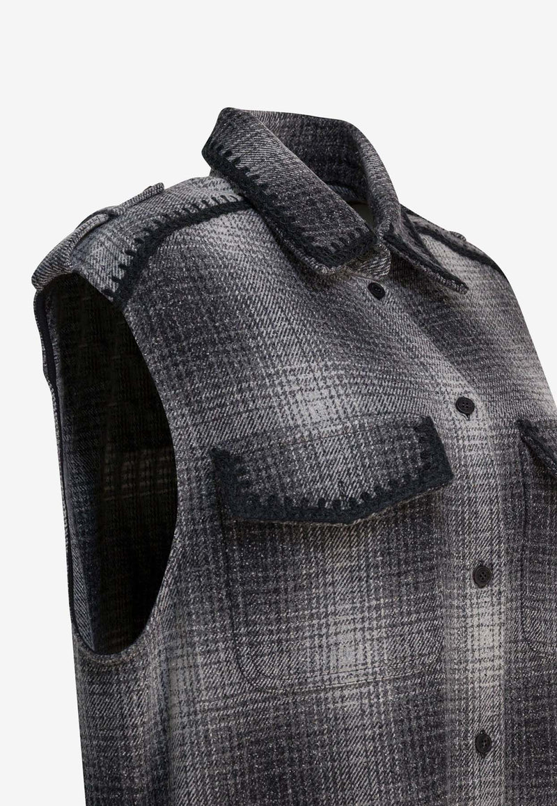 Golden Goose DB Checked Mini Dress Gray GWP02356P00215760618_4904cfd7-4901-4a4e-9bd7-e0673a662156