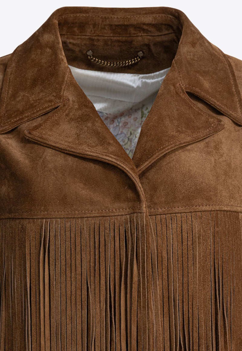 Golden Goose DB Suede Jacket with Fringes Brown GWP02368P00216055678_82097