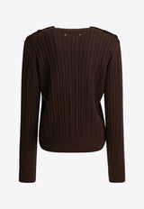 Golden Goose DB Cable-Knit Wool Blend Sweater Brown GWP02467P00211090108_82155