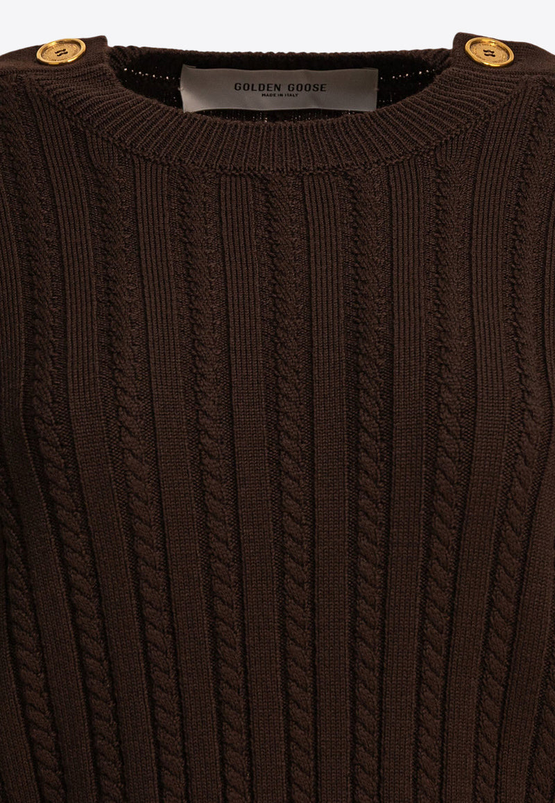 Golden Goose DB Cable-Knit Wool Blend Sweater Brown GWP02467P00211090108_82155