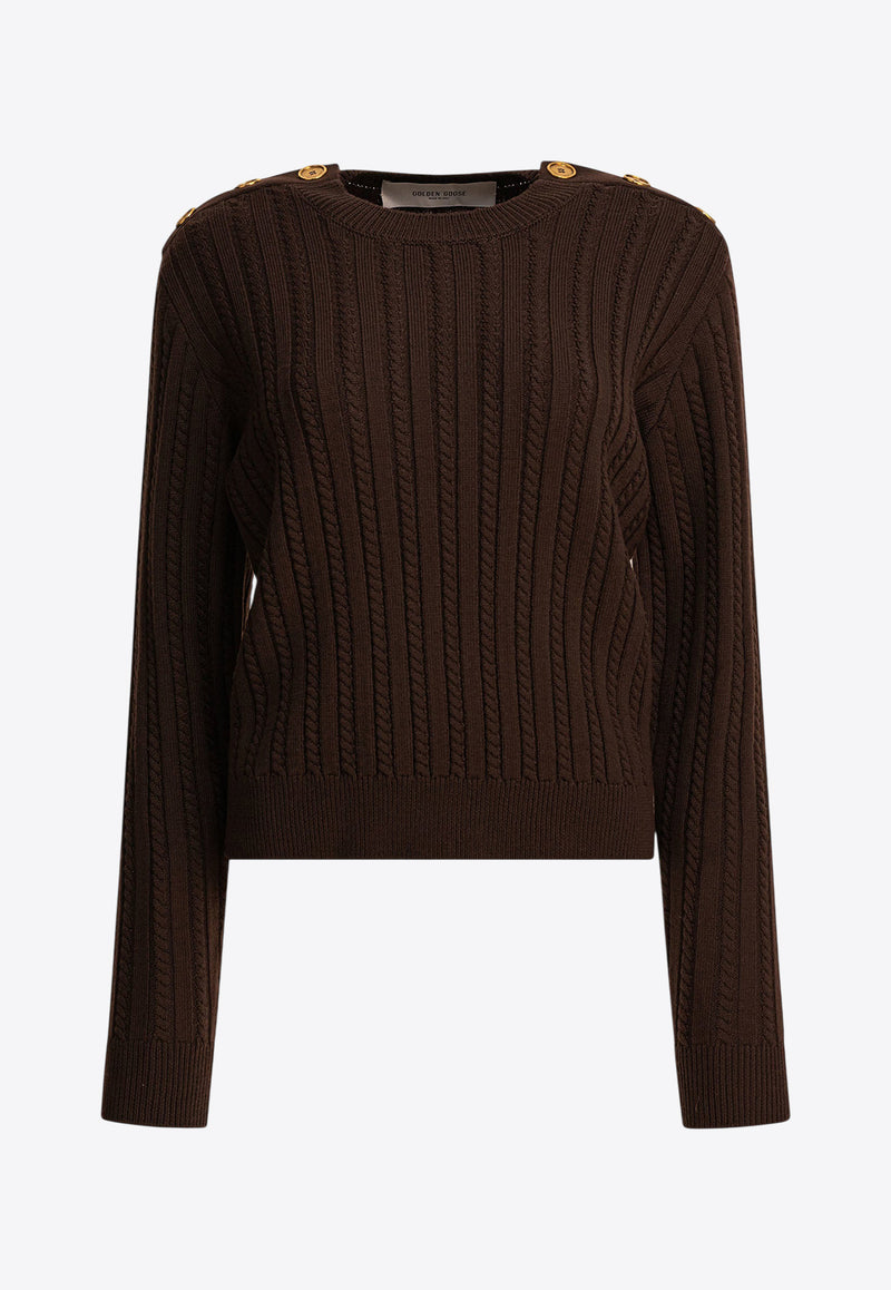 Golden Goose DB Cable-Knit Wool Blend Sweater Brown GWP02467P00211090108_82155