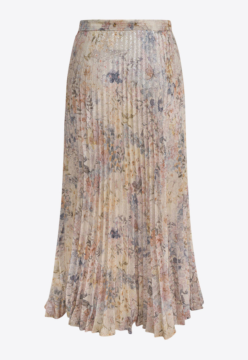 Golden Goose DB Floral Print Pleated Midi Skirt Multicolor GWP02472P00215182973_82929