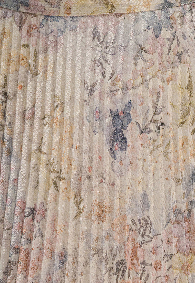 Golden Goose DB Floral Print Pleated Midi Skirt Multicolor GWP02472P00215182973_82929