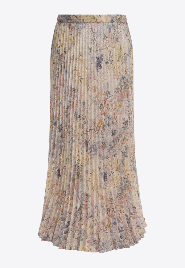 Golden Goose DB Floral Print Pleated Midi Skirt Multicolor GWP02472P00215182973_82929
