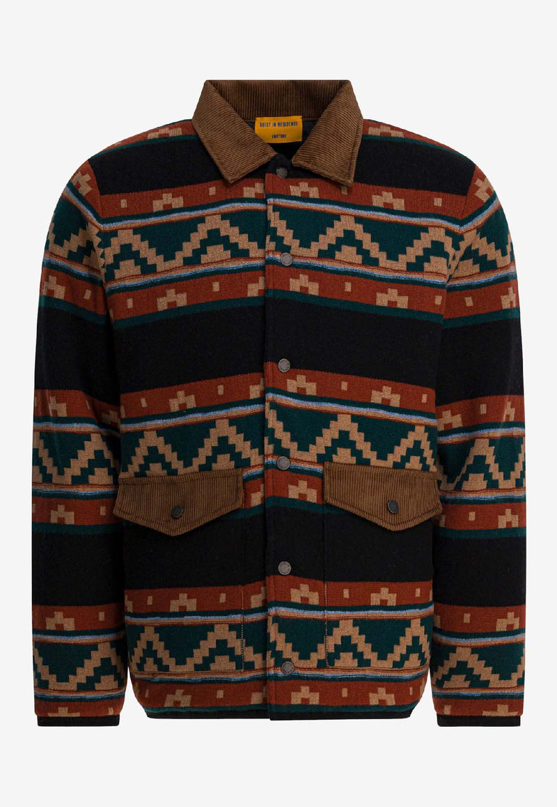 Guest In Residence Patterned Overshirt Multicolor M32919JHBLKCO_b50d685b-5b0e-4431-903d-96104d09aadd