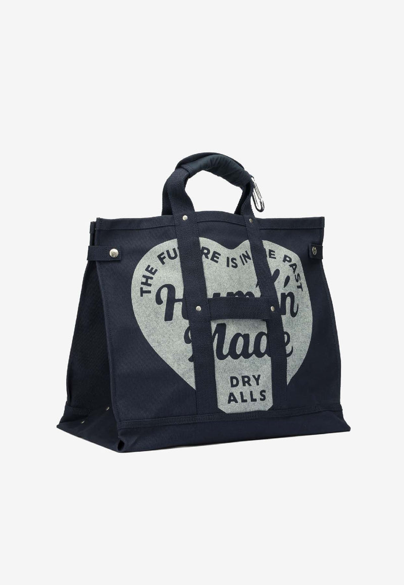 Human Made Logo Canvas Top Handle Bag Navy HM30GD062NAVY_e8850363-7684-4851-a9a6-5ed828a579a0