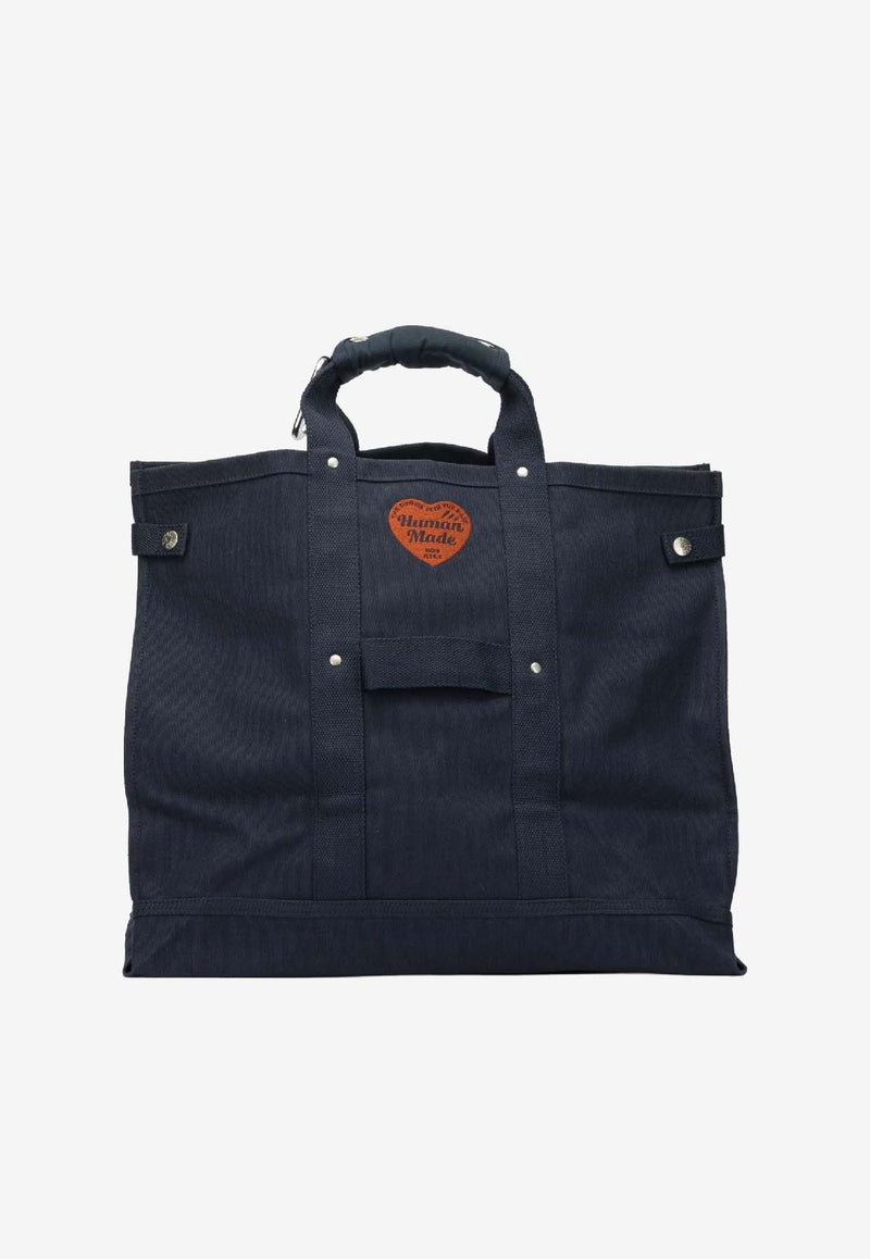 Human Made Logo Canvas Top Handle Bag Navy HM30GD062NAVY_e8850363-7684-4851-a9a6-5ed828a579a0