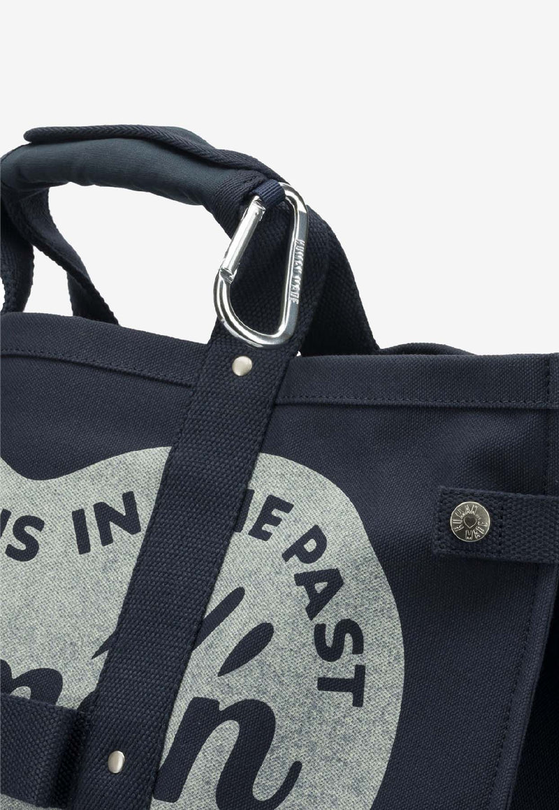 Human Made Logo Canvas Top Handle Bag Navy HM30GD062NAVY_e8850363-7684-4851-a9a6-5ed828a579a0