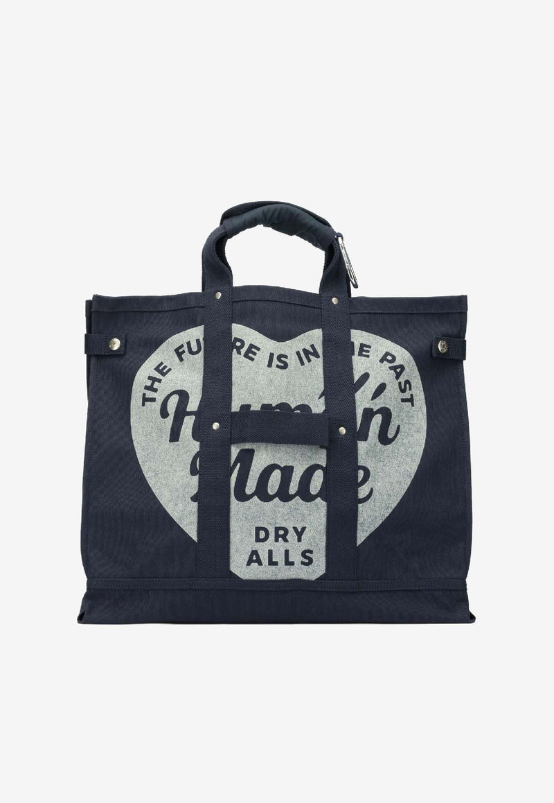 Human Made Logo Canvas Top Handle Bag Navy HM30GD062NAVY_e8850363-7684-4851-a9a6-5ed828a579a0