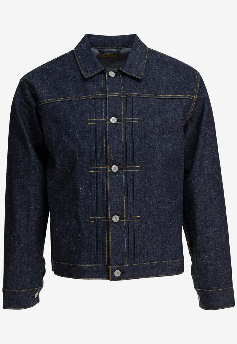 Human Made Denim Overshirt Jacket with Contrast-Stitching Blue HM30JK001INDIGO_e12fb0a3-ba80-47db-8476-558ca089e6b0
