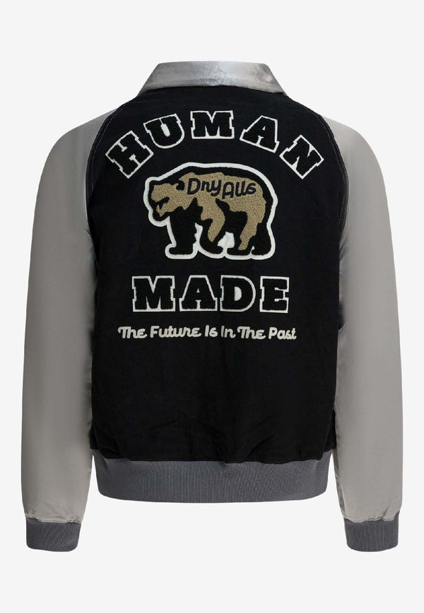 Human Made Satin Varsity Bomber Jacket Black HM30JK012BLACK_9c71dc08-2571-4799-9531-8a2efb8532c4