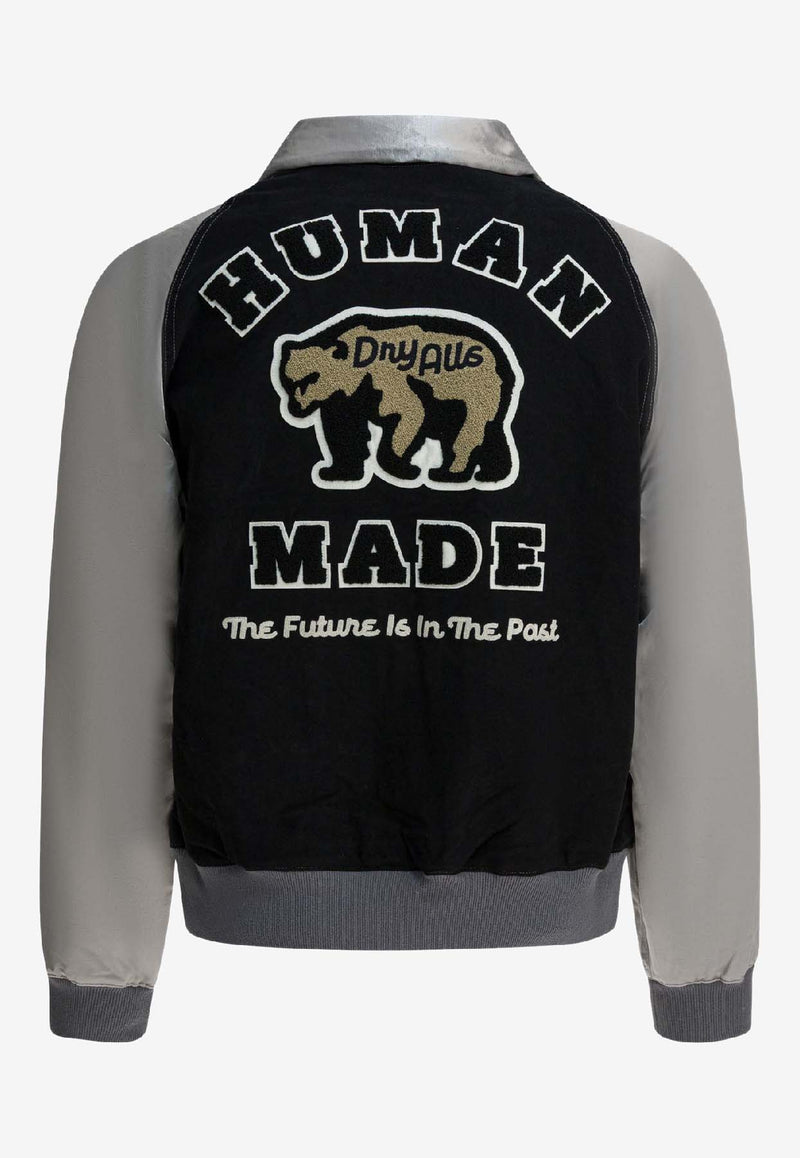 Human Made Satin Varsity Bomber Jacket Black HM30JK012BLACK_9c71dc08-2571-4799-9531-8a2efb8532c4