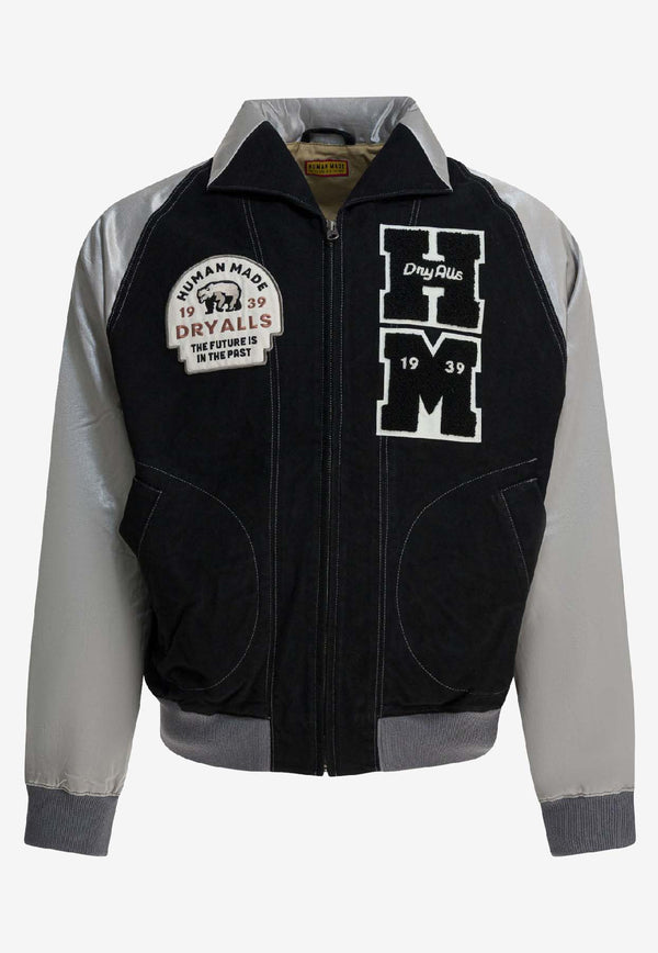 Human Made Satin Varsity Bomber Jacket Black HM30JK012BLACK_9c71dc08-2571-4799-9531-8a2efb8532c4