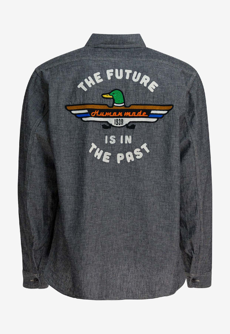 Human Made Graphic Print Long-Sleeved Shirt Gray HM30SH003BLACK_416e78f9-c650-4047-8f68-691c776bdb8a
