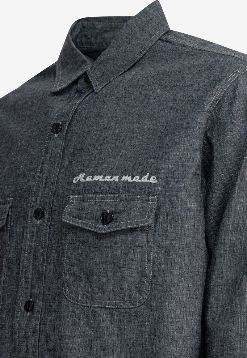Human Made Graphic Print Long-Sleeved Shirt Gray HM30SH003BLACK_416e78f9-c650-4047-8f68-691c776bdb8a