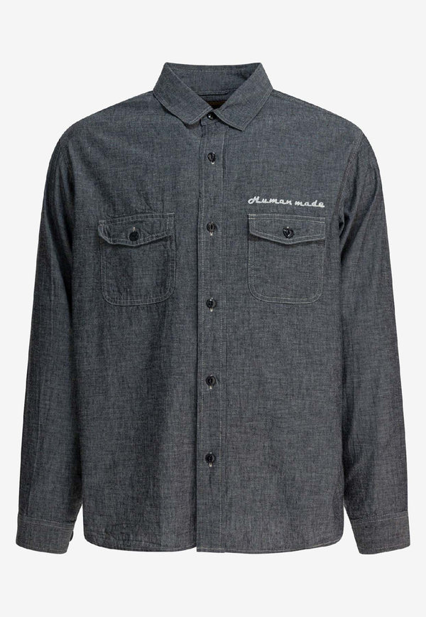 Human Made Graphic Print Long-Sleeved Shirt Gray HM30SH003BLACK_416e78f9-c650-4047-8f68-691c776bdb8a