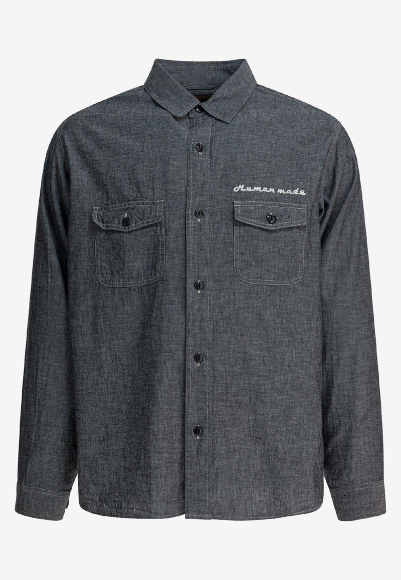 Human Made Graphic Print Long-Sleeved Shirt Gray HM30SH003BLACK_416e78f9-c650-4047-8f68-691c776bdb8a