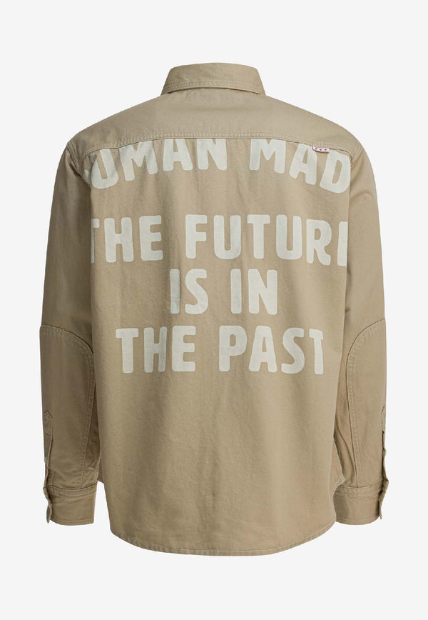 Human Made Printed Cotton Twill Overshirt Beige HM30SH014BEIGE_e2510932-14d1-448a-b45c-cd5f10b5e3a3