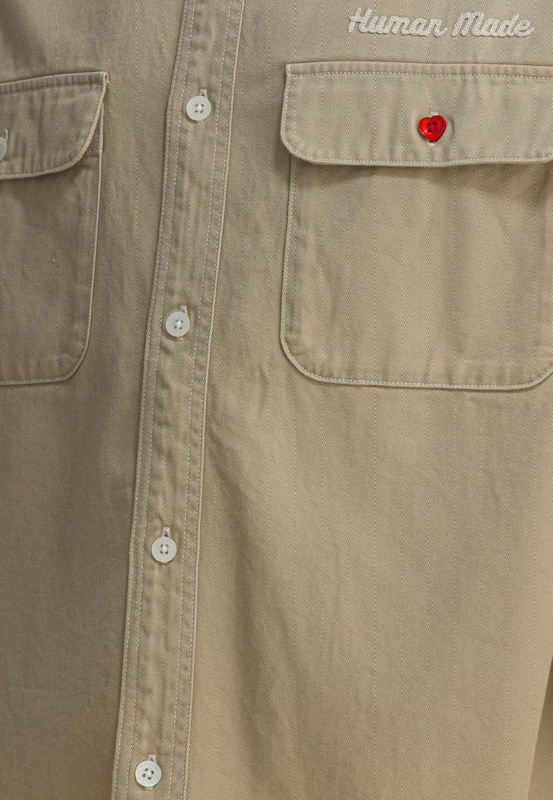Human Made Printed Cotton Twill Overshirt Beige HM30SH014BEIGE_e2510932-14d1-448a-b45c-cd5f10b5e3a3